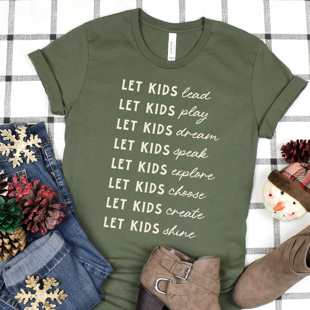 Pine Green t-shirt with white text