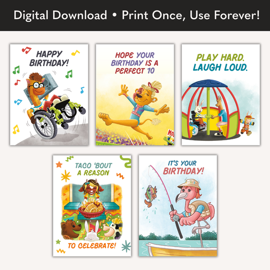 5 Printable Birthday Cards