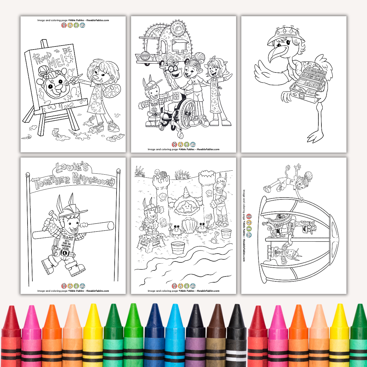 Able Fables | Disability Inclusive Coloring Pages